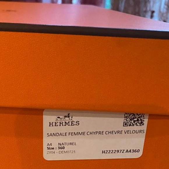 NEW Hermes Women Chypre Suede Brown Naturel Tan Sandals Flats Size 36 - Picture 8 of 12